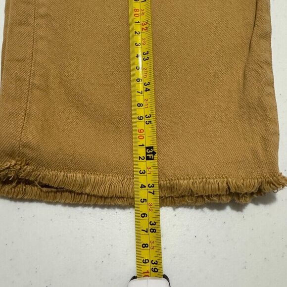 Torrid Feel The Fit 20R Tan Brown Stretch Denim Button Fly Cropped Raw Hem Pants - Picture 11 of 16